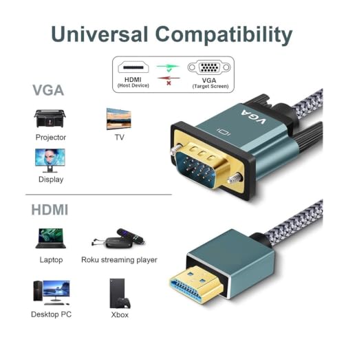 Cable HDMI a VGA con carcasa de aleación de aluminio premium de 1m 2