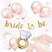 UAV Rose Gold Bachelorette Party Decorations | Premium Bachelorette Shower Decorations Including 12 Balloons, 1 Tiara, 1 Ring Balloon, 1 Gold Banner, 1 Rose Gold Picture Background 1 Bride to Be Sash