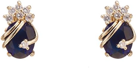 Yazilind Elegant 18K Gold Plated Cubic Zirconia Multicolor Stud Earrings for Women