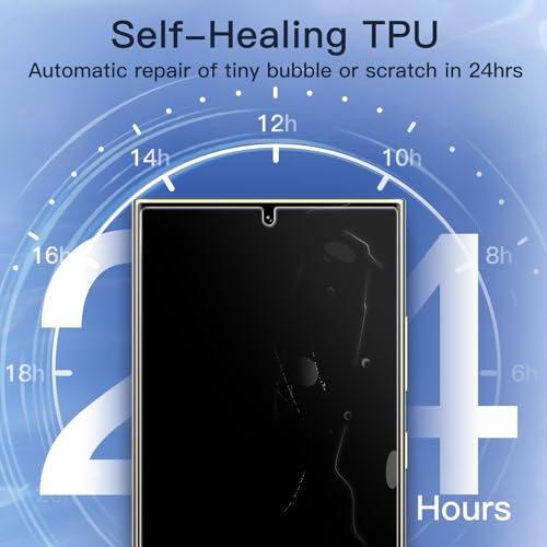 Image of JETech Privacy Screen Protector Guard for Samsung Galaxy S24 Ultra 5G, Anti-Spy Flexible TPU Film, Fingerprint Unlock Compatible, 2-Pack