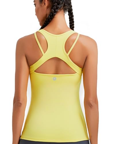Image of RUNNING GIRL Tank Tops with Built in Bras,Workout Racerback Tank Tops for Women Athletic Yoga Top