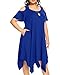 Pinup Fashion Plus Size Summer Dresses Curvy Women Sun Dresses 2025 Vacation Royal Blue Swing Tshirt Dress 20W