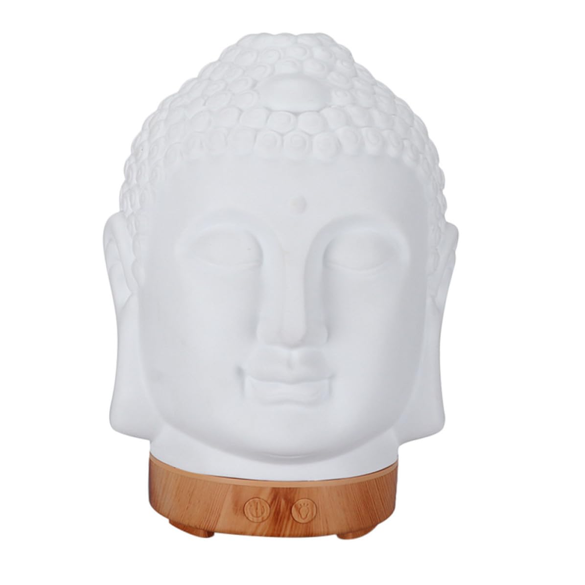 Diffusore Aromaterapia in Ceramica Testa Buddha Bianco | Umidificatore , Capacità Inferiore a 1l, per Soggiorno e Scrivania Ufficio