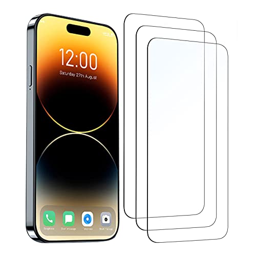 Louenth Lot de 3 films de protection d'écran en verre trempé incassable pour iPhone 13 et iPhone 14pro, anti-rayures, sans bulles