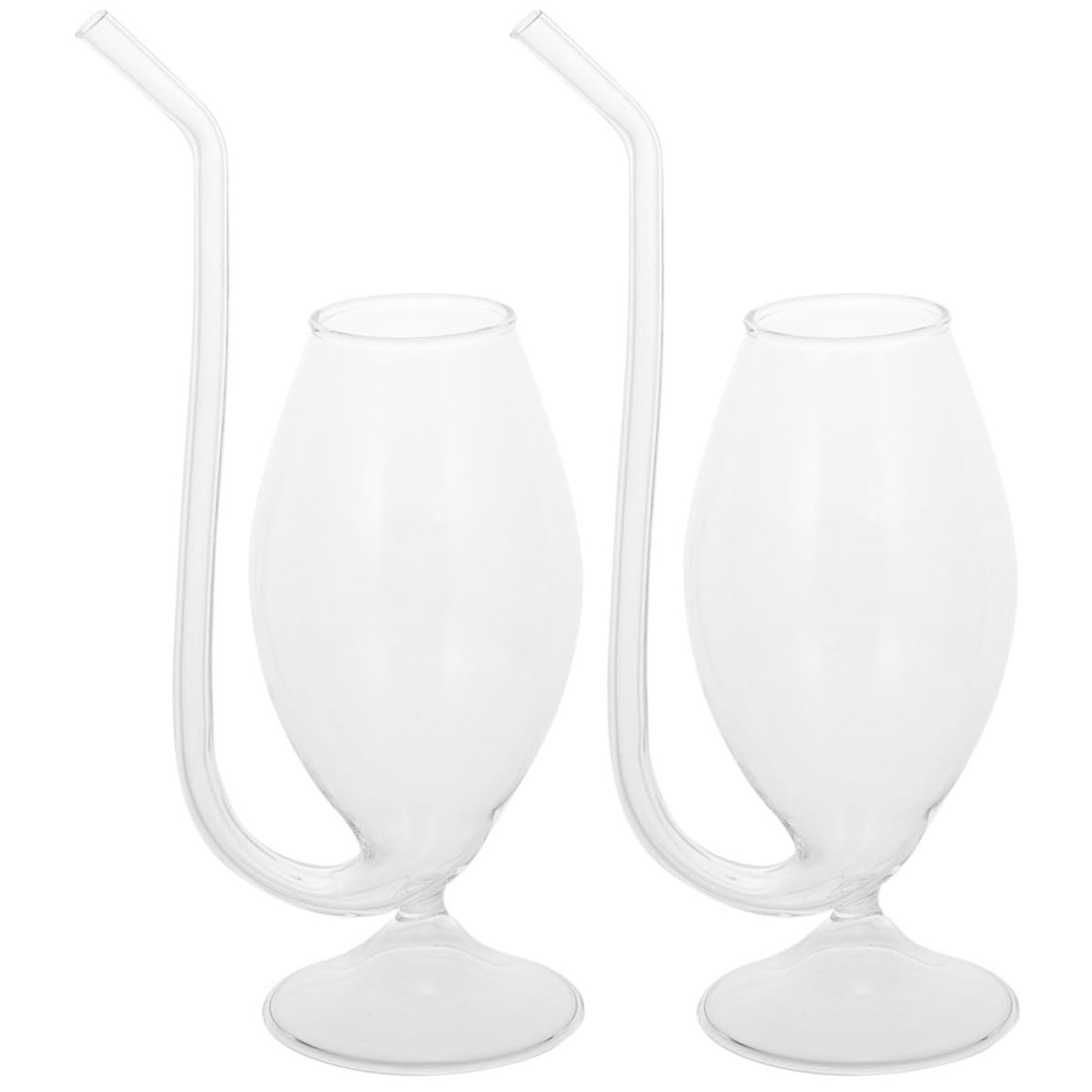 Vasos de vidrio para cóctel con pajita fija que evitan derrames y salpicaduras en tus fiestas