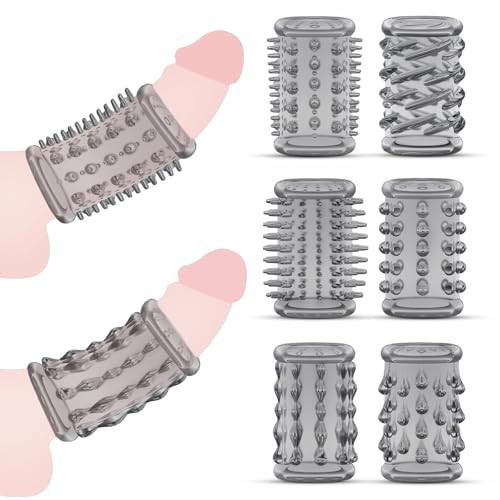 6er Pack Penismanschetten Penisring Fingerhüllen,Penishülle Penis Sleeve Cockring für Sie Klitoris Stimulation und G-punkt A-Punkt Extrem,Sex Spielzeug für die Männer Penis Vergrößern (A)