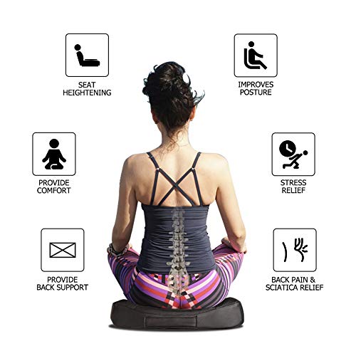 QYILAY Car Memory Foam Heightening Front Seat Cushion for Short People Driving, Hip(Coccyx/Tailbone) and Lower Back Pain Relief Butt Pillows, Adult Booster Seat for Car. (Black) by QYILAY - Image 4