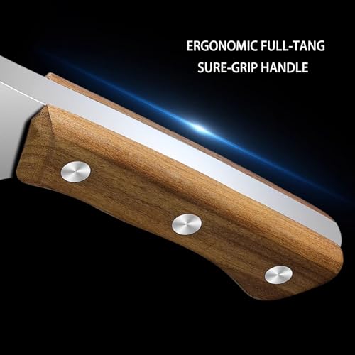 Kvlniqs Meat Bone Cleaver Knife for Meat Cutting, Handmade Heavy Duty Butcher Axes, Hand Forged Full Tang Chopper for Home Kitchen Outdoor BBQ Camping Birthday Christmas Mother Father Gifts Idea Men - Image 3