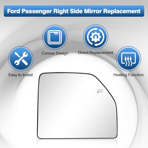 Passenger Tow Upper Mirror Glass for Ford F150 F250 F350 Heated FL3Z17K707G by TOP-MAX - Used condition - Image 6