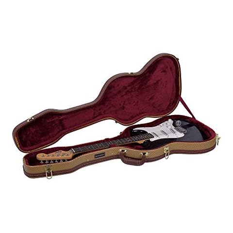 Crossrock Vintage Shaped Electric Guitar Case, For Telecaster and Stratocaster Style, Vinyl Tweed (CRW600STTW) Cover
