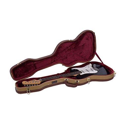 Crossrock Vintage Electric Case fits Telecaster and Stratocaster Style Guitars in Vinyl Tweed(CRW600STTW)