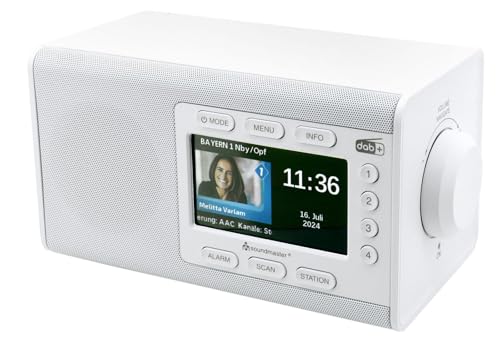 Soundmaster DAB900 - Radio digitale DAB+ e FM, Bluetooth, radiosveglia, grande display a colori, colore: Bianco