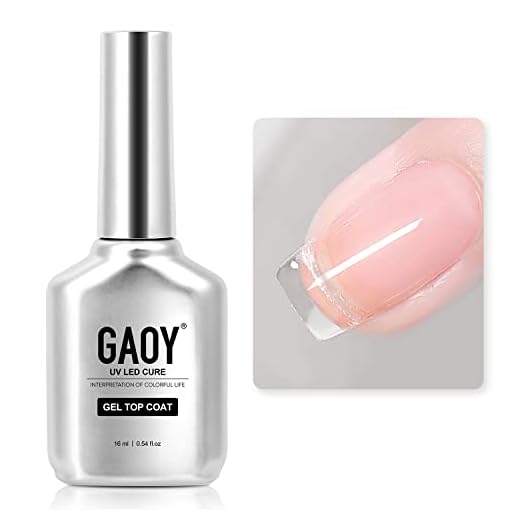 GAOY Top Coat for Gel Nail Polish, 16ml No Wipe Clear Finish, High Gloss Varnish for Long Lasting UV Nail Art DIY