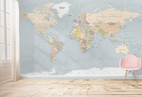 Murwall Map Wallpaper Dark Political World Map Wall Mural Large Maps Wallpaper Living Room Young Room Cafe #TOP4