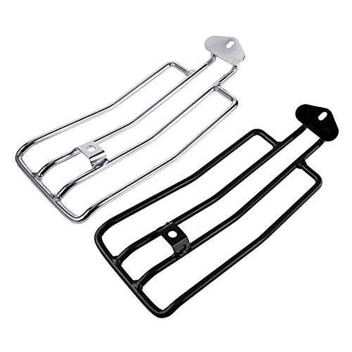 Hlyjoon Motorrad Gepäckträger 28 cm / 11 Zoll Motorrad Luggage Rack Hinten Solo Sitz Gepäckträger Metall Galvanische Langlebig für Sportster XL883 1200 X48(Silber)