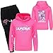 Girls 2 Piece K pop Outfits Casual Cartoon Graphic Long Sleeve Hoodies and Pants Tracksuit Fashion Clothing Sets