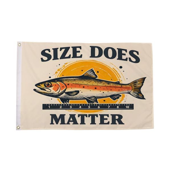 Flagtex Size Does Matter Flag 5ft x 3ft - Funny Novelty Rude Banner, Polyester with Brass Eyelets for Man Cave, Party, Dorm Display