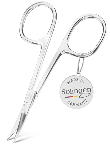TITANIA Solingen Ciseaux à cuticules à pointe fine (9,5 cm) • Ciseaux à cuticules Solingen • Ciseaux professionnels en acier au carbone • Fabriqués...