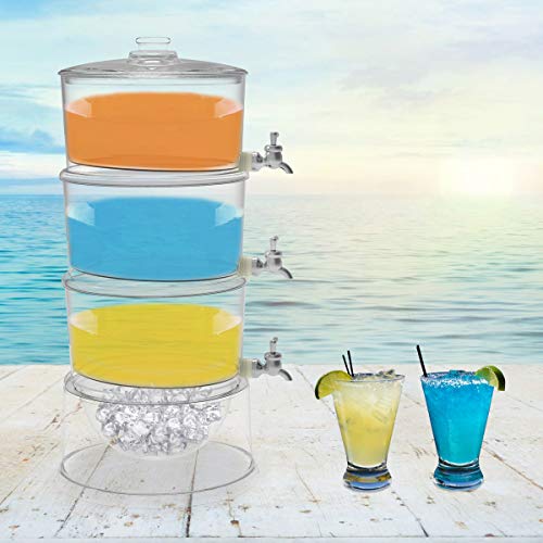 Classic Cuisine 82-KIT1122 3-Tier Beverage Dispenser, Clear