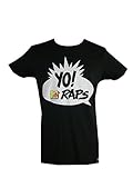 100% feingekämmte Baumwolle MTV, Mens T-Shirt, Yo! Raps Logo, White, Black, Größe: M, L (S, Black)