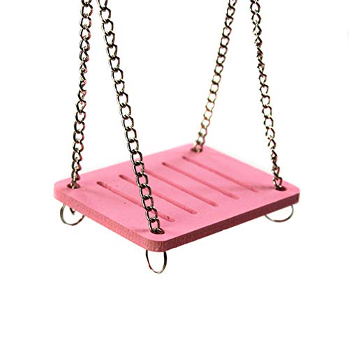 JICHUIO Hamster Swing Juguete for Mascotas Hamaca Gerbil del hámster de Jaula de Ardilla Conejillo de Indias de Mi Vecino Totoro hámster oscilación (Color : Pink)