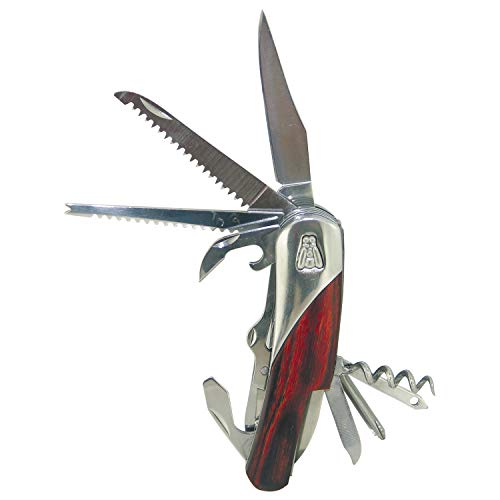 Preisvergleich Produktbild LAGUIOLE - 11-Funktionsmesser mit Pakka Holzgriffen und Ledertasche -