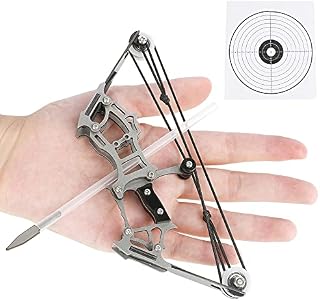 SHARROW Mini Compound Bow and Arrows Set Pocket Bow with Arrow Target for Adult Archery Outdoor Shooting