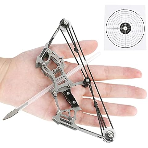 SHARROW Mini Compound Bow and Arrows Set Pocket Bow with Arrow Target for Archery Outdoor Shooting (Type 1) Cover
