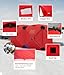 FinerFurnis Insulated Pop-Up Ice Fishing Tent for 4-6 People – Durable 210D Quilted Oxford Fabric – Portable Winter Shelter with Air Vents, PVC Windows & Doors – Easy Setup, Weatherproof – Red