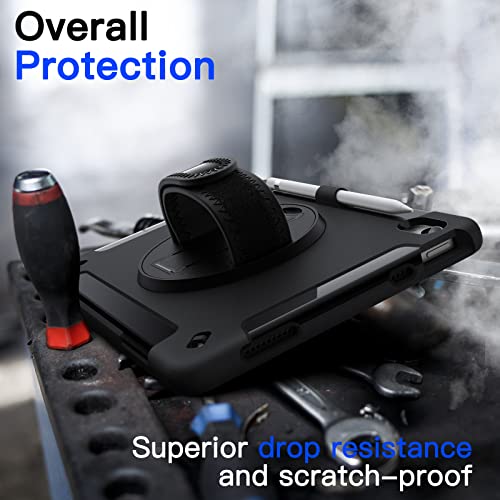 undefined JEDirect iPad(A16)ケース 第11/10世代(2025/2022モデル)用液晶保護フィルム付き 保護耐衝撃頑丈なタブレットカバー 360度回転ハンドストラップスタンド (ブラック) の商品画像 3