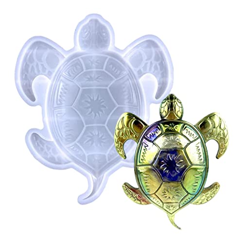 Hengjierun Schildkröten-Epoxidharz-Formen, kreative Schildkröten-Skulptur-Gießform, große Tiere, Silikonharz-Form für Heimwerkerarbeiten, Wandbehang, Büro- und Heimdekoration, Geschenk Cover