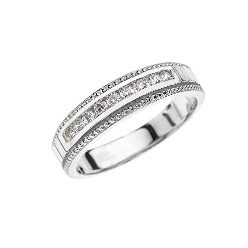 10k White Gold Diamond Wedding Band Ring For Her