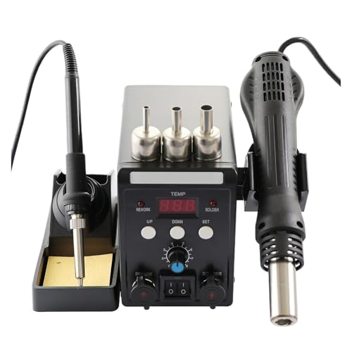 60W 2 In 1 �f�W�^���f�B�X�v���C SMD �͂񂾕t�������[�N�X�e�[�V���� �z�b�g�G�A�K�� �͂񂾂��� �n�� �͂񂾏��� �C���c�[�� �������艷�x(Black)