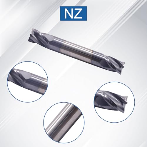 Image of NZ 1 /4 inch 4-Flute Double-Ended Square End Mills, CNC Milling Bits AlTiN-Coated Solid Carbide for Alloy Steel, Hardened Steel & Stainless Steel | 5-Pack