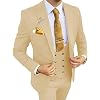 Wangyue Mens Suits 3 Piece Slim Fit Suit for Men Double Breasted Suit Men Formal Wedding Prom Tuxedo Suit
