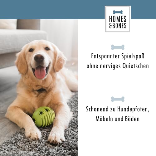 Homes&Bones Doggy Egg Hundespielzeug befüllbar aus Naturkautschuk zur Hundebeschäftigung als Futterball & Intelligenzspielzeug für mittlere bis große Hunde grün