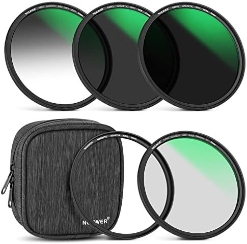 NEEWER 82mm 5 in 1 Magnetic Lens Filter Kit with Black Diffusion 1/4 Filter+Soft GND8+ND8+ND64 Filter&Magnetic Adapter Ring, HD Optical Glass/Water Repellent/30 Layers Nano Coatings/Scratch Resistant