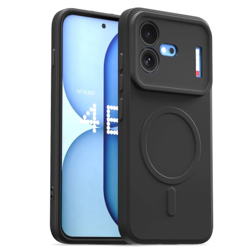 Image of Pikkme Back Cover for Nothing Phone 4b 5G Soft Matte Silicone Mag-Safe Design (Mag-Safe Not Support) Camera Protection | Slim Fit Bumper Cover (Black)