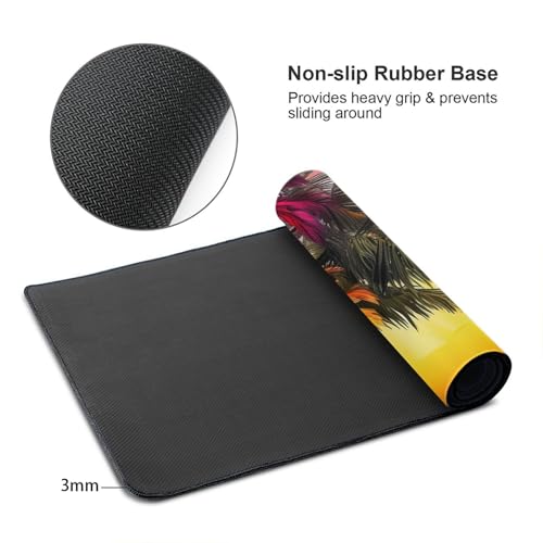 Tapis de souris de jeu XXL motif palmier tropical 40x75 cm base caoutchouc - 7