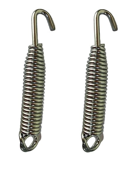 Image of Q1 Beads 2 Pcs Spring Metal Spring for Hanging Swing Jhula Accessories Set For Hammock Swings Chairs, Porch Swings Used For Boxing Bag, Hang Any Article Etc. (Chrome)