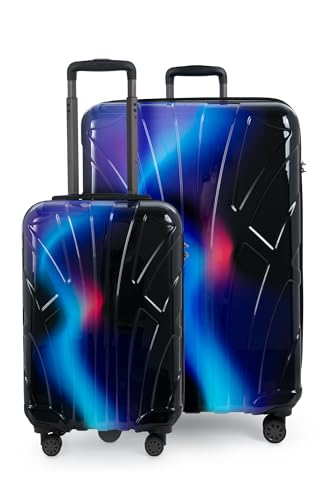 Suitline - Juego de 2 maletas con ruedas, azul neón, 2er Set S+L, Carro rígido con ruedas giratorias