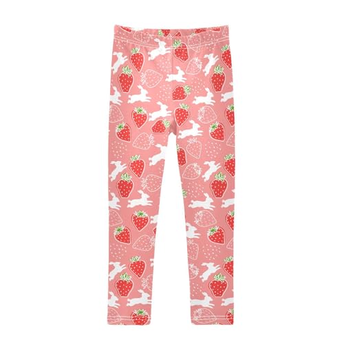 Berry and Bunny Girls Leggings,Workout Leggings for Girls Toddler Athletic Legging Size for 3-10T