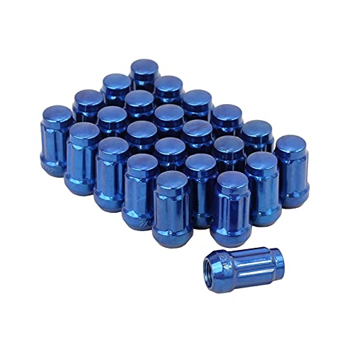 Smart Parts 24 Qty 12x1.5 Blue Closed End Acorn Spline Lug Nuts W/Key Cone Seat 1.4