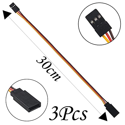 18Pcs 3-Pin Jr Servo Extension Cable,1 Jr Male To 2/3 Female Jr Y Harness Servo Cable & 3.93" 5.9" 11.8" Jr Extension Wire For Rc Cars Trucks Airplanes Servo Receiver Connection,5 Styles #TOP5
