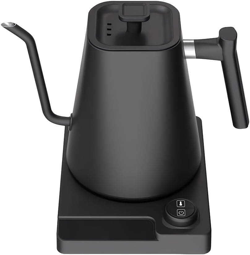 – Eacam Electric Gooseneck Kettle Temperature Control Pour-Over Kettle for Coffee and Tea 1.0L Silent 1-24H Keep Warm Stainless Steel LCD Display 1200W Quick Heating Hot Water Boiler