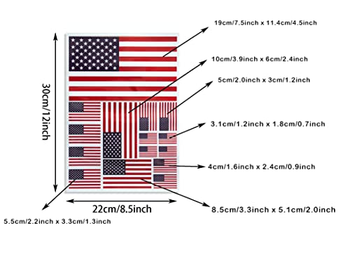 Image of CANTENDO 3Pack U.S Flag Decal - U.S Flags Reflective Vinyl Car Stickers - for Car Window Bumper Waterproof Sticker (12 x 8.5 Inch)