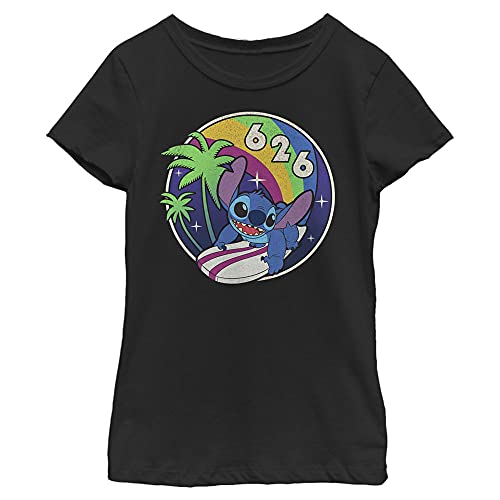Disney Lilo & Stitch Retro Rainbow Girl's Solid Crew Tee