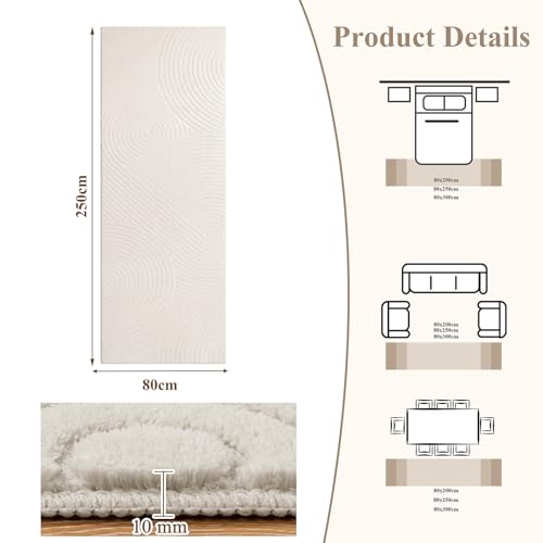 Alfombra de pasillo beige para evitar resbalones en casa 3