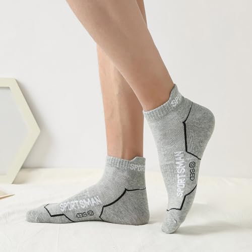 6 Pairs Sports Socks for Men Short Socks Cotton Socks Running Socks for Basketball Socks Fitness Socks Mountain Climbing Socks (Grey)3
