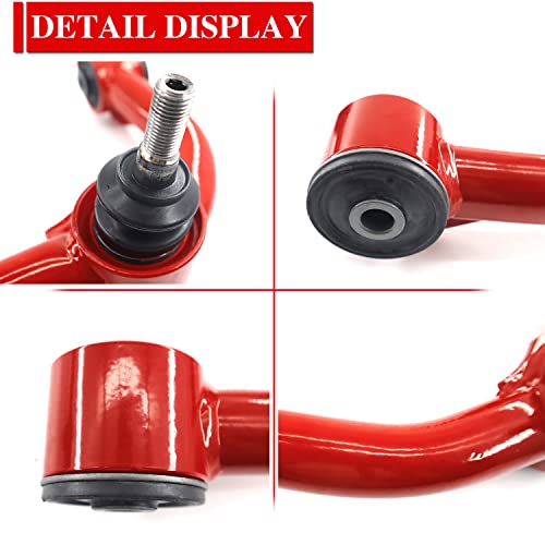Front Upper Control Arms For 2004-2022 F150 With Ball Joint, 2-4" Lift 2 Pcs Red Tubular Suspension Adjustable Control Arm #TOP3